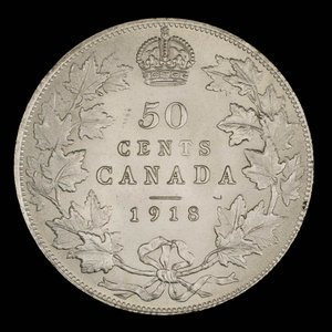 Canada, George V, 50 cents : 1918