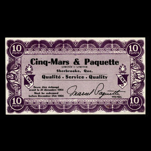 Canada, Cinq-Mars & Paquette Limited, 10 points : December 31, 1964