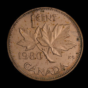 Canada, Elizabeth II, 1 cent : 1980
