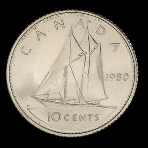 Canada, Elizabeth II, 10 cents : 1980