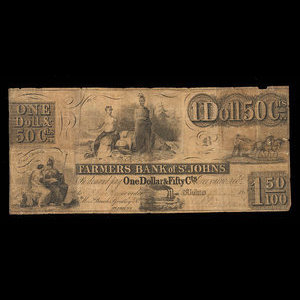 Canada, Farmers Bank of St. Johns, 1 dollar, 50 cents : December 5, 1837