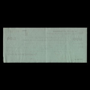 Canada, Corporation of Rivière-du-Moulin, 1 dollar : March 17, 1934