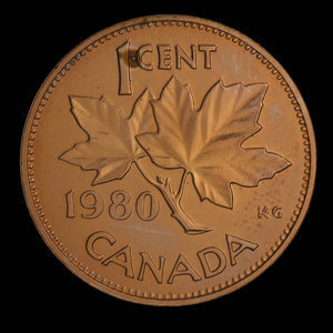 Canada, Elizabeth II, 1 cent : April 24, 1980