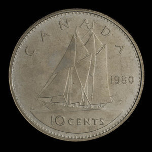 Canada, Elizabeth II, 10 cents : 1980