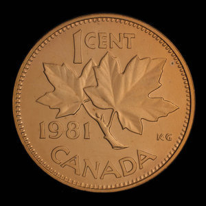 Canada, Elizabeth II, 1 cent : 1981