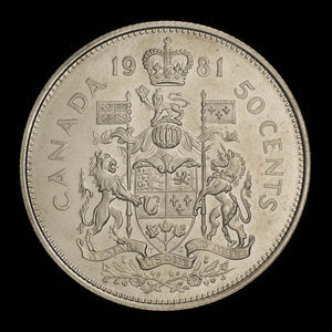 Canada, Elizabeth II, 50 cents : 1981