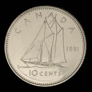 Canada, Elizabeth II, 10 cents : 1981