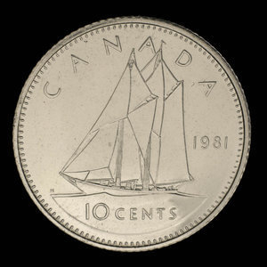 Canada, Elizabeth II, 10 cents : 1981