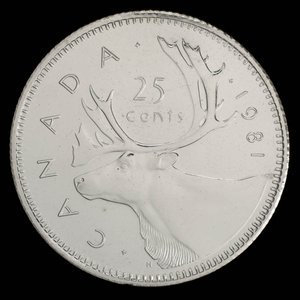 Canada, Elizabeth II, 25 cents : 1981