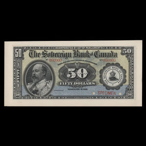 Canada, Sovereign Bank of Canada, 50 dollars : May 1, 1906