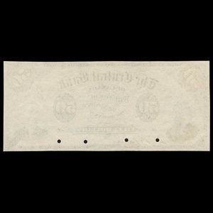 Canada, Central Bank of Canada, 50 dollars : January 3, 1887