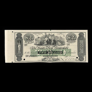 Canada, Bank of New Brunswick, 2 dollars : September 1, 1868