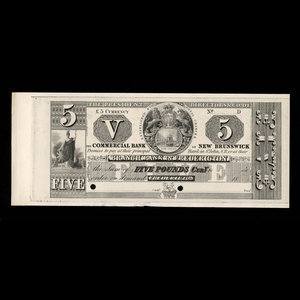 Canada, Commercial Bank of New Brunswick, 5 pounds : 1868