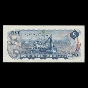 Canada, Bank of Canada, 5 dollars : 1972