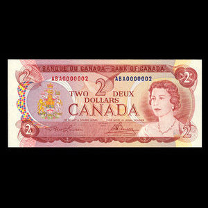 Canada, Bank of Canada, 2 dollars : 1974