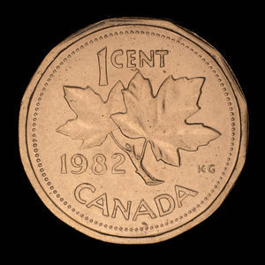 Canada, Elizabeth II, 1 cent : 1982