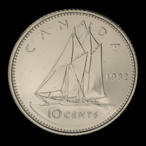 Canada, Elizabeth II, 10 cents : 1982