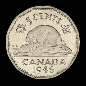 Canada, George VI, 5 cents : 1946