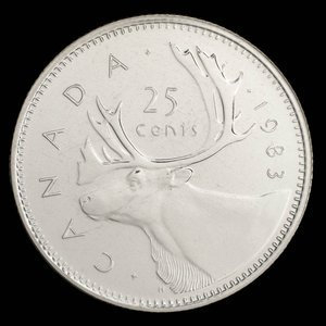 Canada, Elizabeth II, 25 cents : 1983