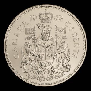 Canada, Elizabeth II, 50 cents : 1983