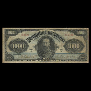 Canada, Dominion of Canada, 1,000 dollars : January 3, 1911