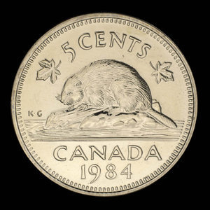 Canada, Elizabeth II, 5 cents : 1984