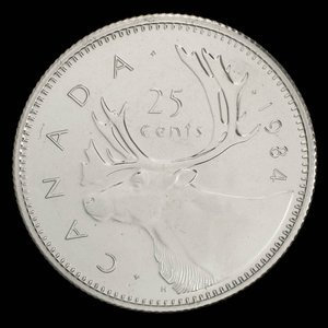 Canada, Elizabeth II, 25 cents : 1984