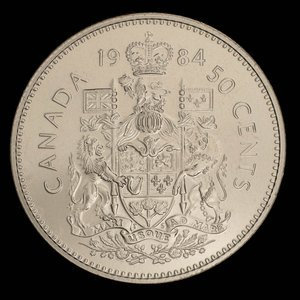 Canada, Elizabeth II, 50 cents : 1984