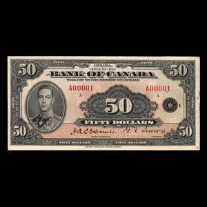 Canada, Bank of Canada, 50 dollars : 1935