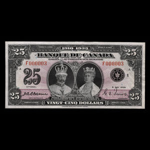 Canada, Bank of Canada, 25 dollars : May 6, 1935