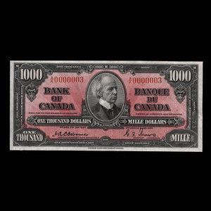Canada, Bank of Canada, 1,000 dollars : January 2, 1937