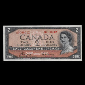 Canada, Bank of Canada, 2 dollars : 1954