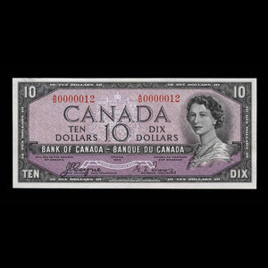 Canada, Bank of Canada, 10 dollars : 1954