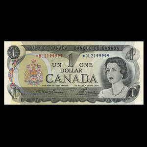 Canada, Bank of Canada, 1 dollar : 1973