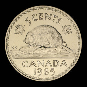 Canada, Elizabeth II, 5 cents : 1985
