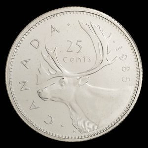 Canada, Elizabeth II, 25 cents : 1985