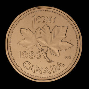 Canada, Elizabeth II, 1 cent : 1986