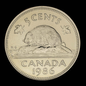 Canada, Elizabeth II, 5 cents : 1986