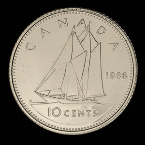 Canada, Elizabeth II, 10 cents : 1986