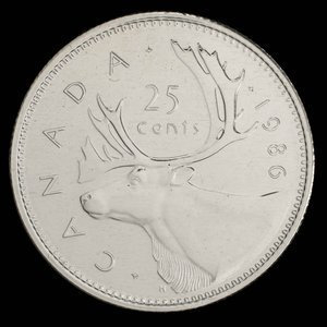 Canada, Elizabeth II, 25 cents : 1986