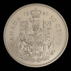 Canada, Elizabeth II, 50 cents : 1986