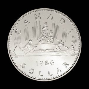 Canada, Elizabeth II, 1 dollar : 1986