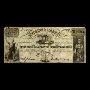 Canada, Watkins & Harris, 7 1/2 pence : December 1, 1842