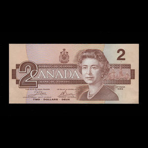 Canada, Bank of Canada, 2 dollars : 1986