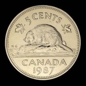 Canada, Elizabeth II, 5 cents : 1987