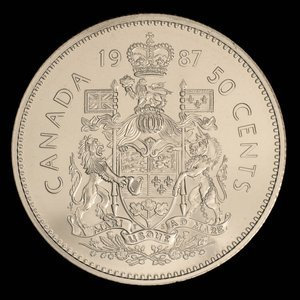 Canada, Elizabeth II, 50 cents : 1987