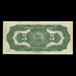 Canada, Imperial Bank of Canada, 5 dollars : November 1, 1933