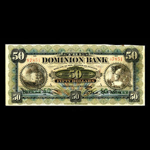 Canada, Dominion Bank, 50 dollars : July 2, 1901