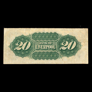 Canada, Bank of Liverpool, 20 dollars : November 1, 1871
