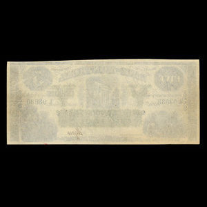 Canada, Bank of Montreal, 5 dollars : August 1, 1862